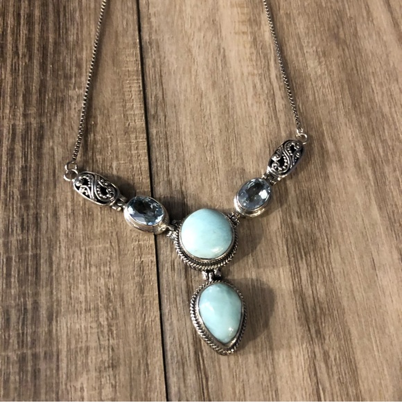 Larimar Sterling Vintage Necklace - Picture 2 of 10